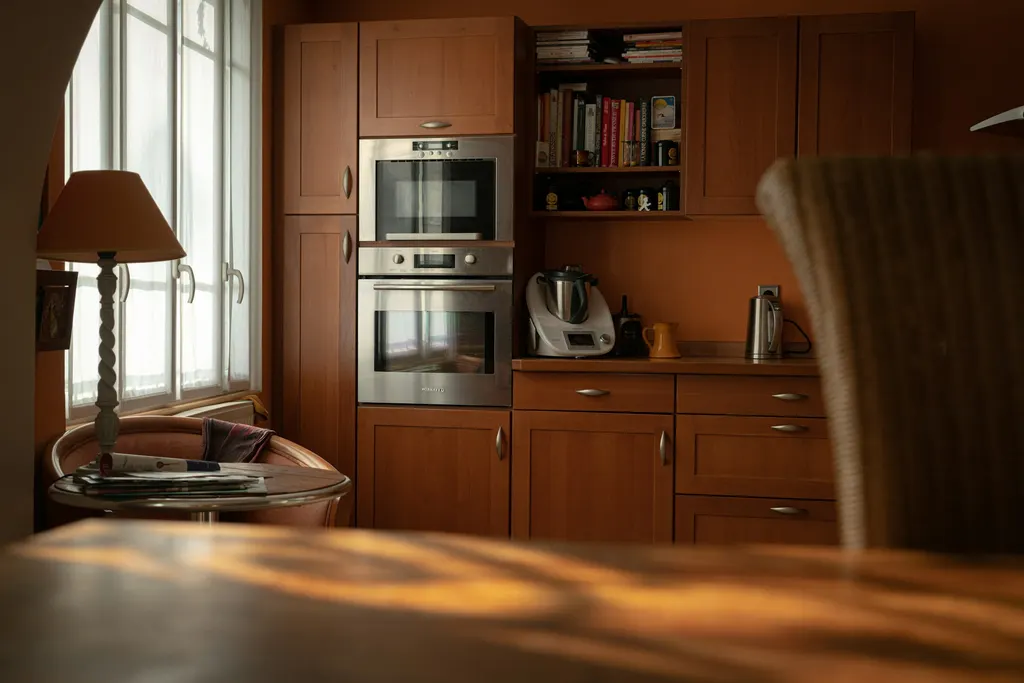Tidy office kitchen and hospitality supplies on a counter.